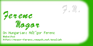 ferenc mogor business card